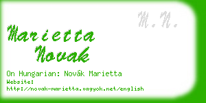 marietta novak business card